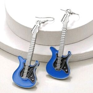 Earrings Electric Guitar Dangle Jewelry 3.3" Musician Jewelry Gift for guitarist